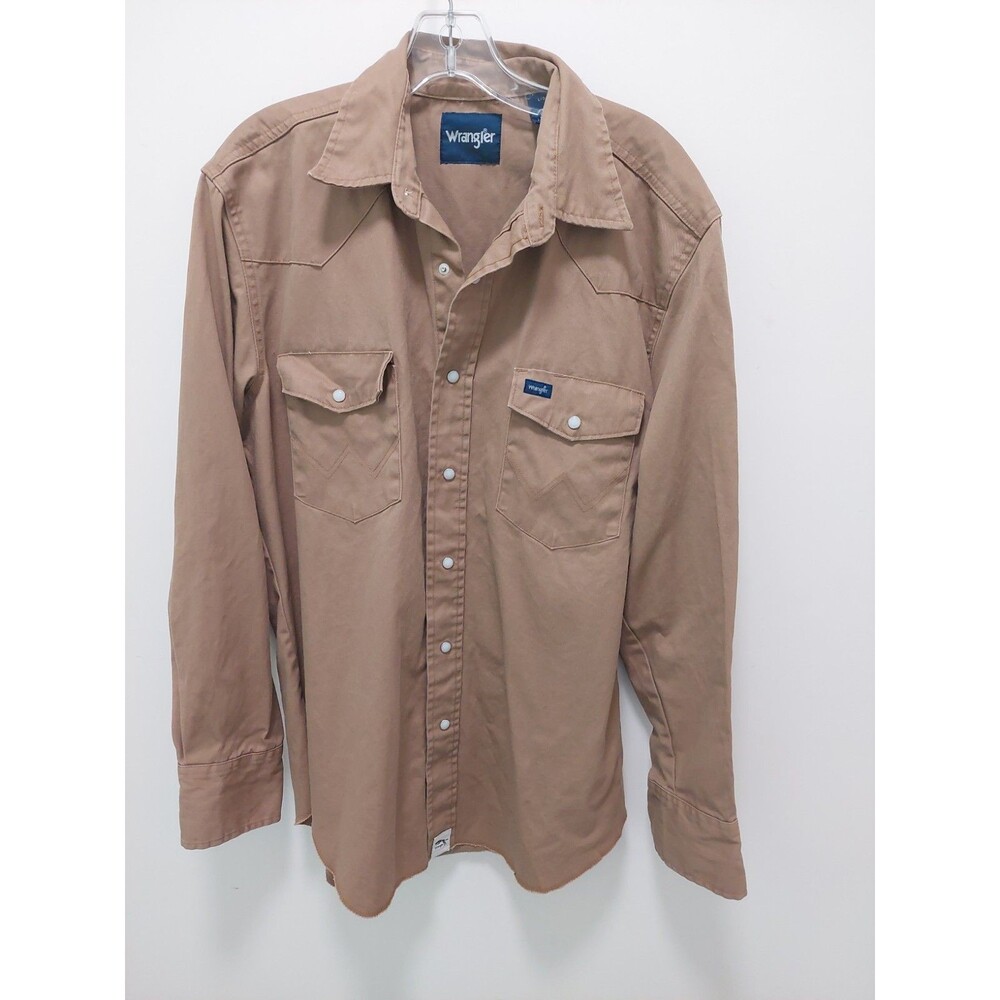 Wrangler Cowboy Heavy Twill Pearl Snap Shirt Size Large